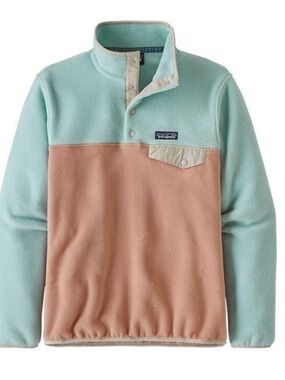 Patagonia Women’s Lightweight Synchilla Snap-T Fleece Mint Peach Size L